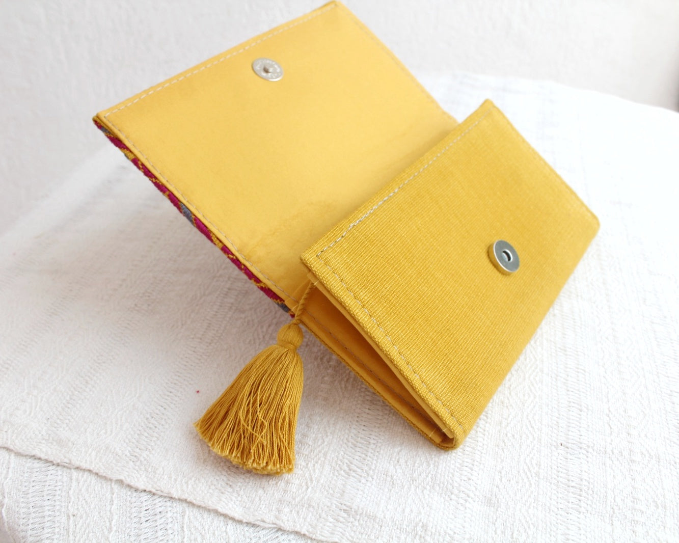 Cartera Grande Amarillo Rosa Lila