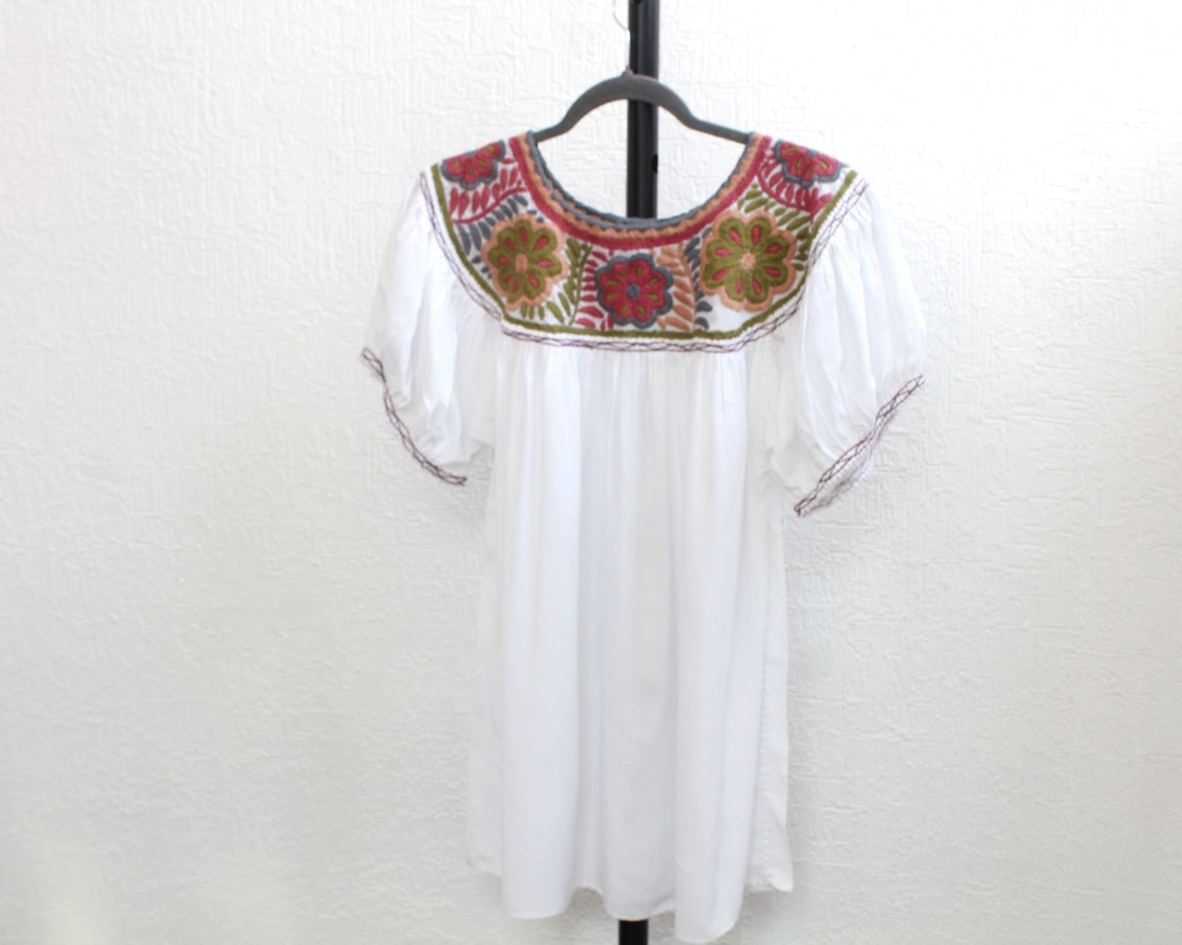 Blusa Aguacatenango Blanco Cafe Verde Unitalla