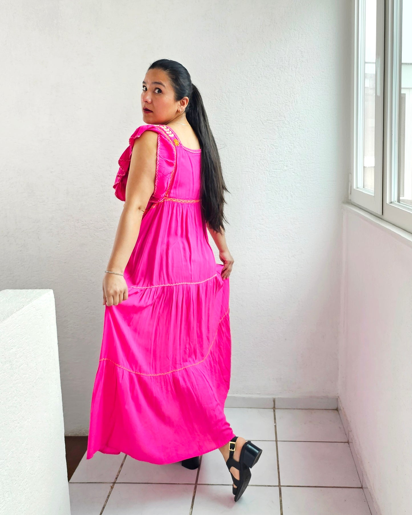 Vestido Josefina Estrellas Rosa Mx Unitalla