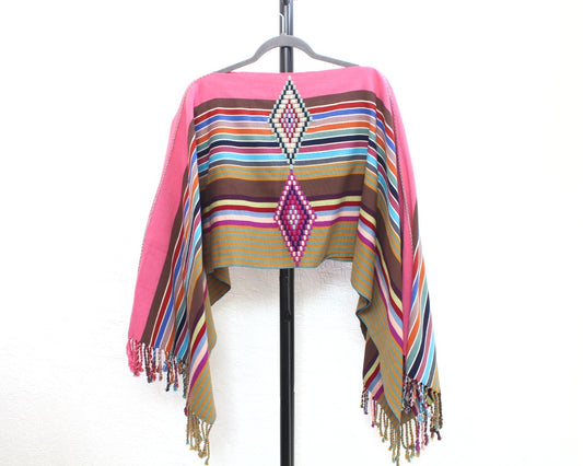 Jorongo Rombos Rosa Cafe