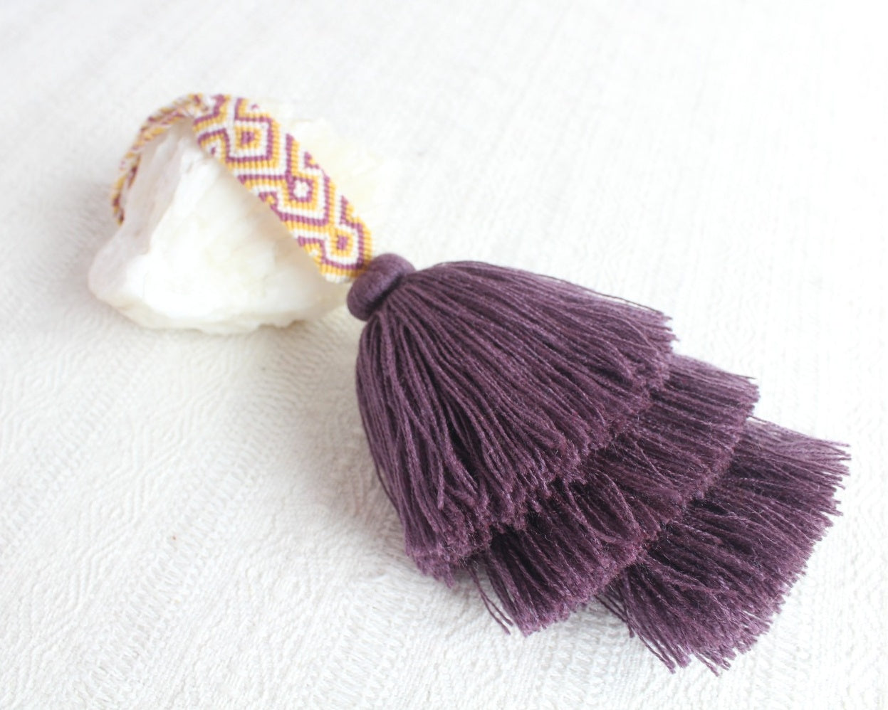 Campanitas con pulsera Morado Amarillo