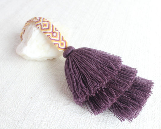 Campanitas con pulsera Morado Amarillo