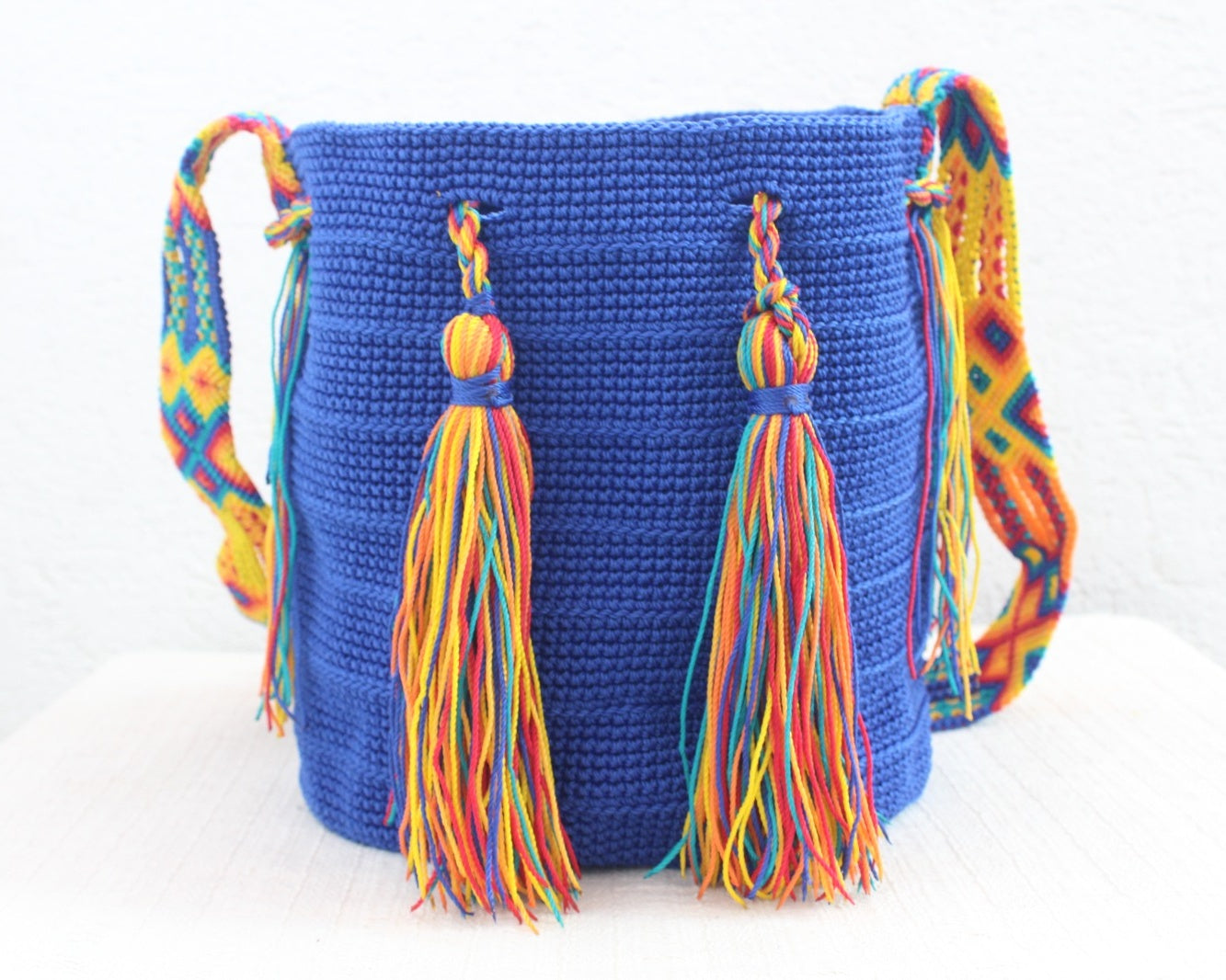 Bolso Morral Azul Rey Amarillo Rojo