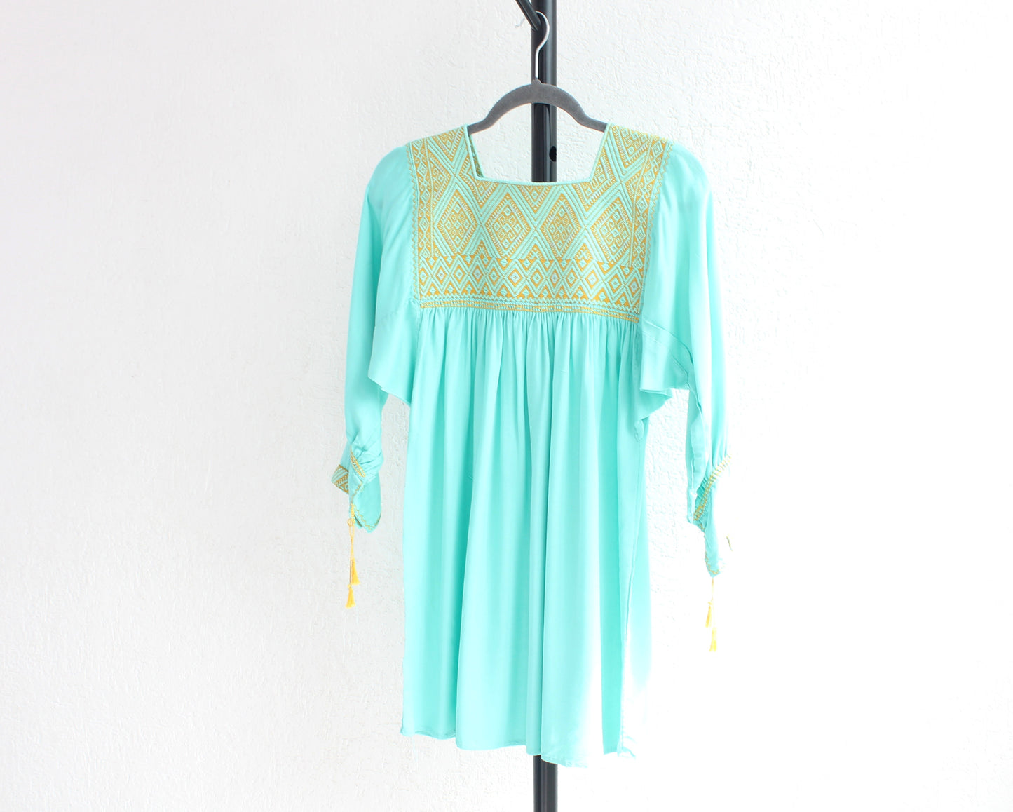 Blusa Elena Turquesa Amarillo Unitalla
