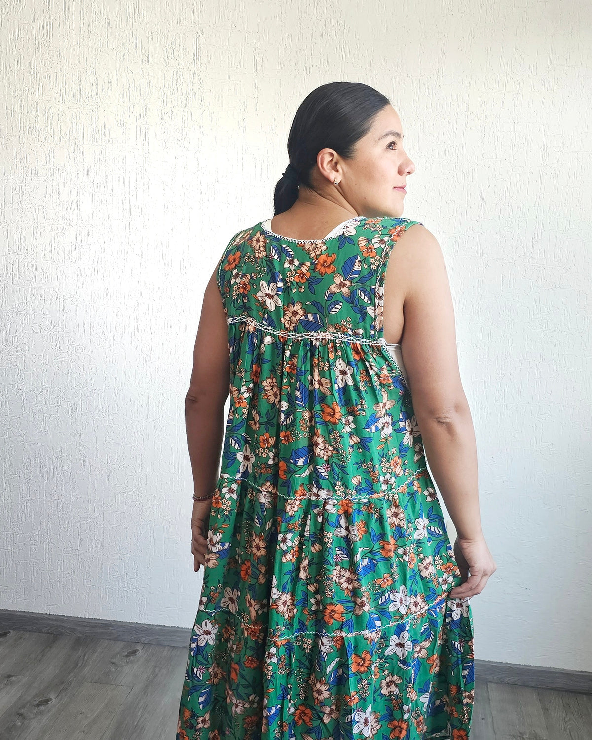 Vestido Andrea Flores Verde