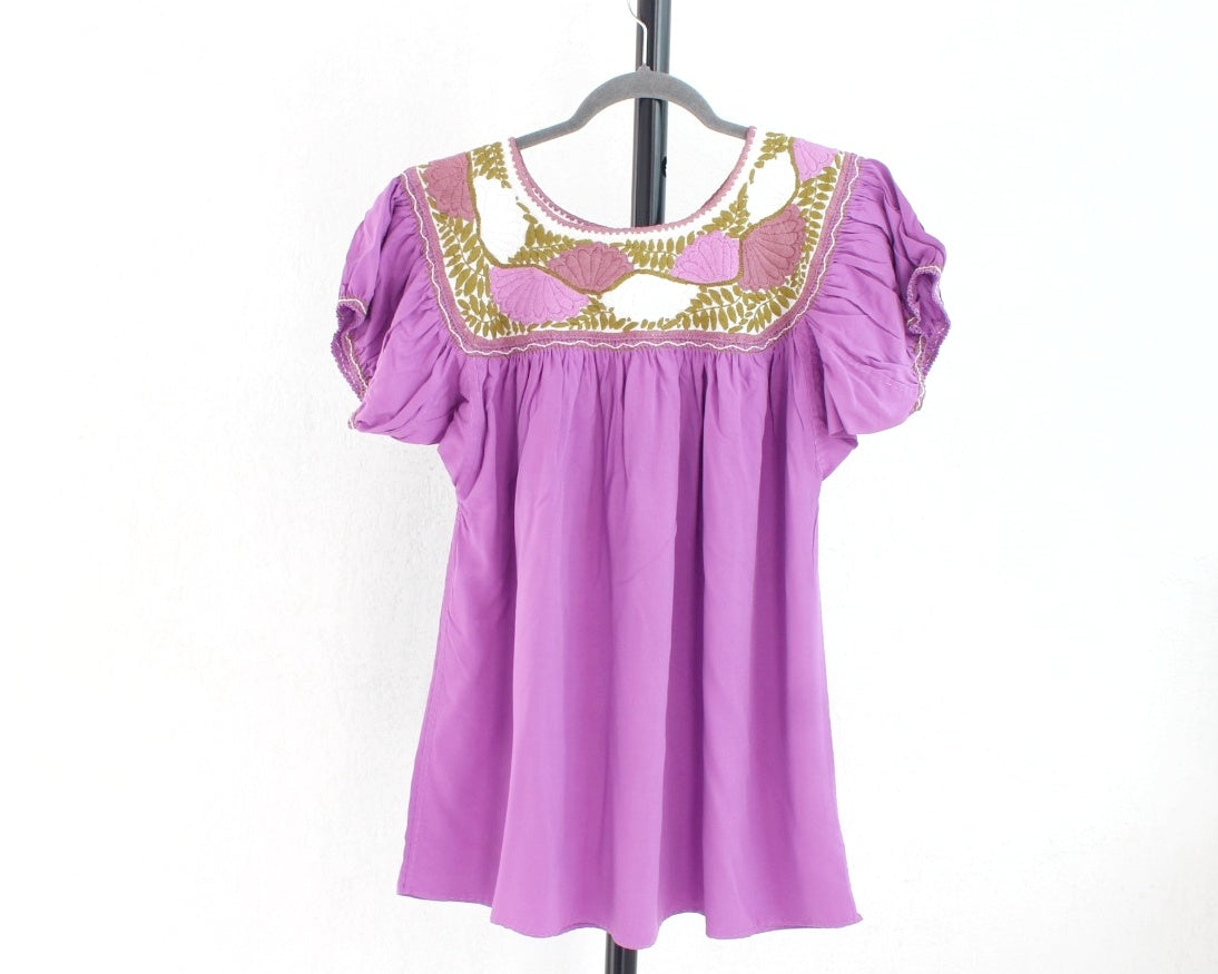 Blusa Aguacatenango Lila Verde Rosa