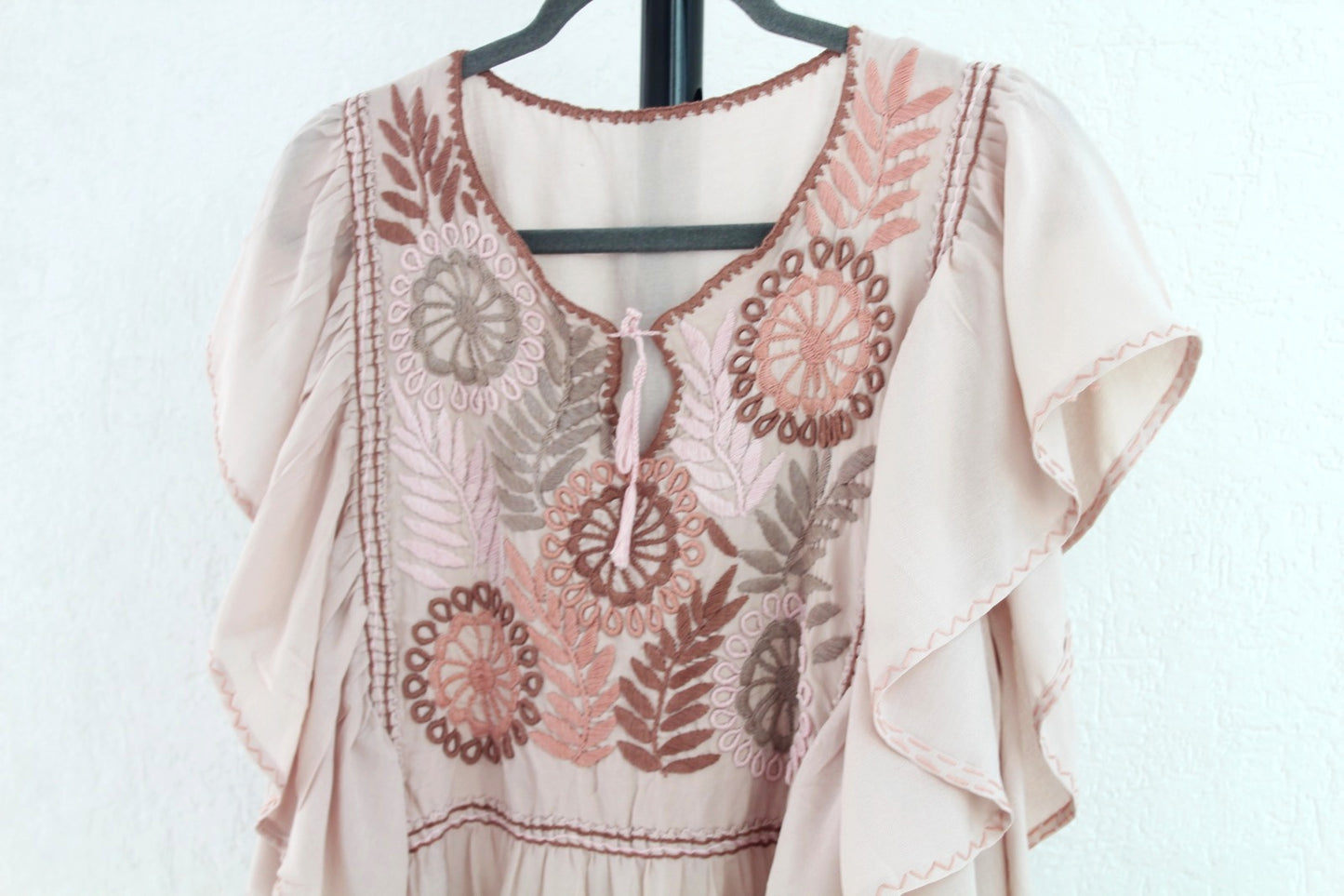 Blusa Celia Crema Rosa Café Unitalla