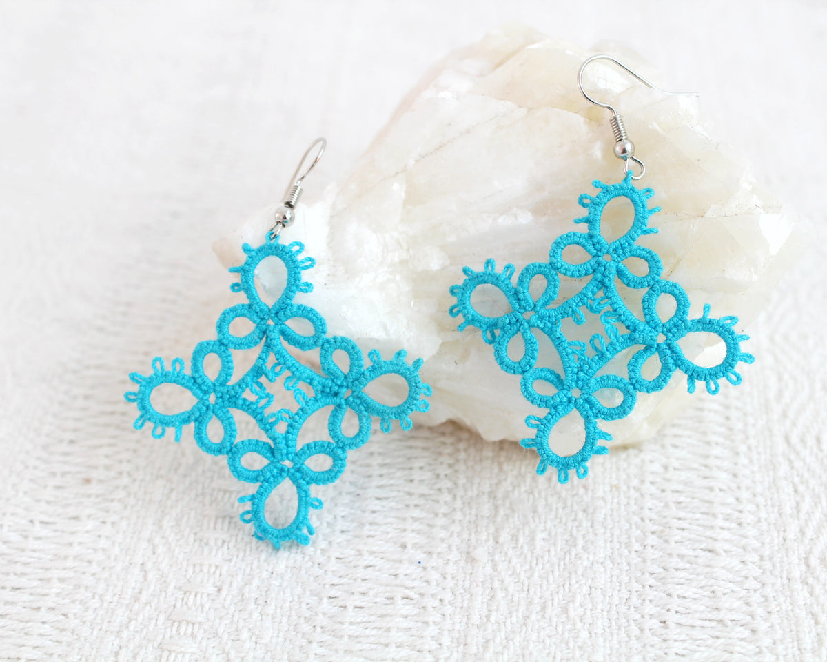 Aretes Frivolite Azul Celeste