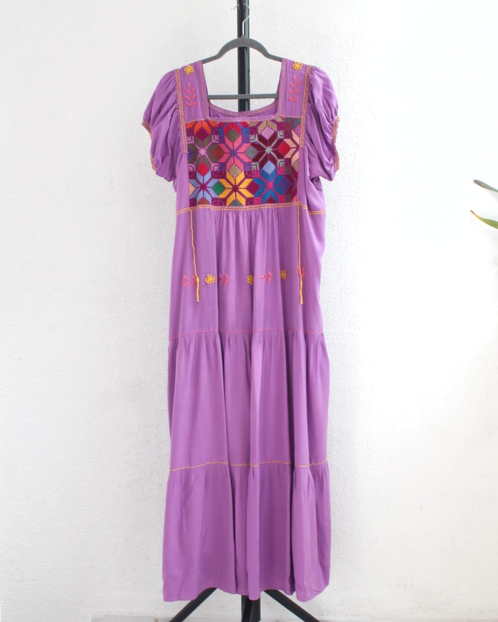 Vestido Maribel Flores Lila Colores L / XL