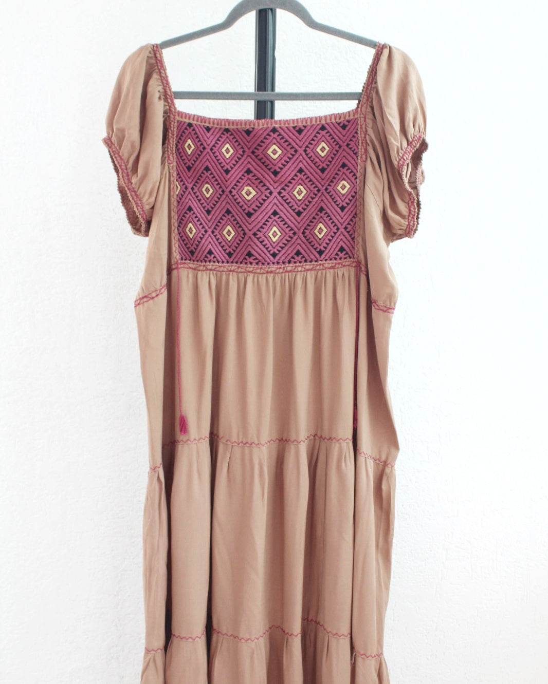 Vestido Gloria Cafe Claro Malva Ch  M L