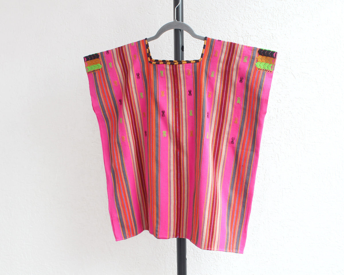 Huipil Corto Pantheló Rosa Beige Naranja