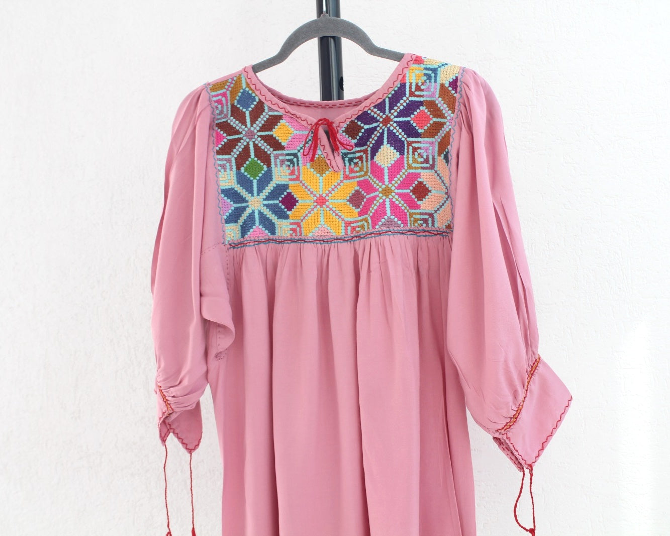 Blusa Gloria Punto de Cruz Rosa