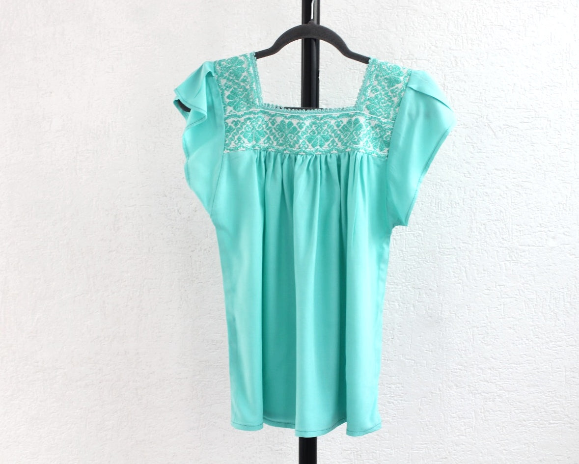 Blusa Tania Aqua Florecitas CH - M