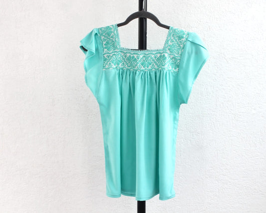 Blusa Tania Aqua Florecitas CH - M