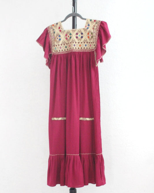 Vestido Cristina Pejel Vino Ch