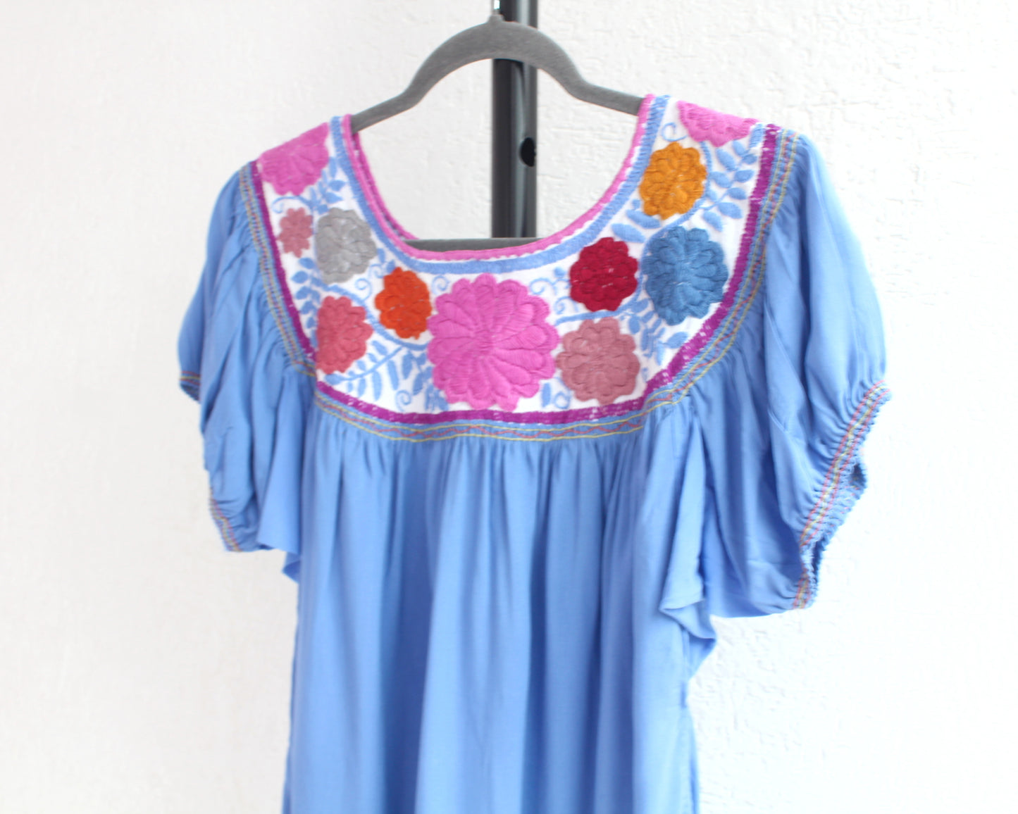 Blusa Aguacatenango Azul Rosa Colores