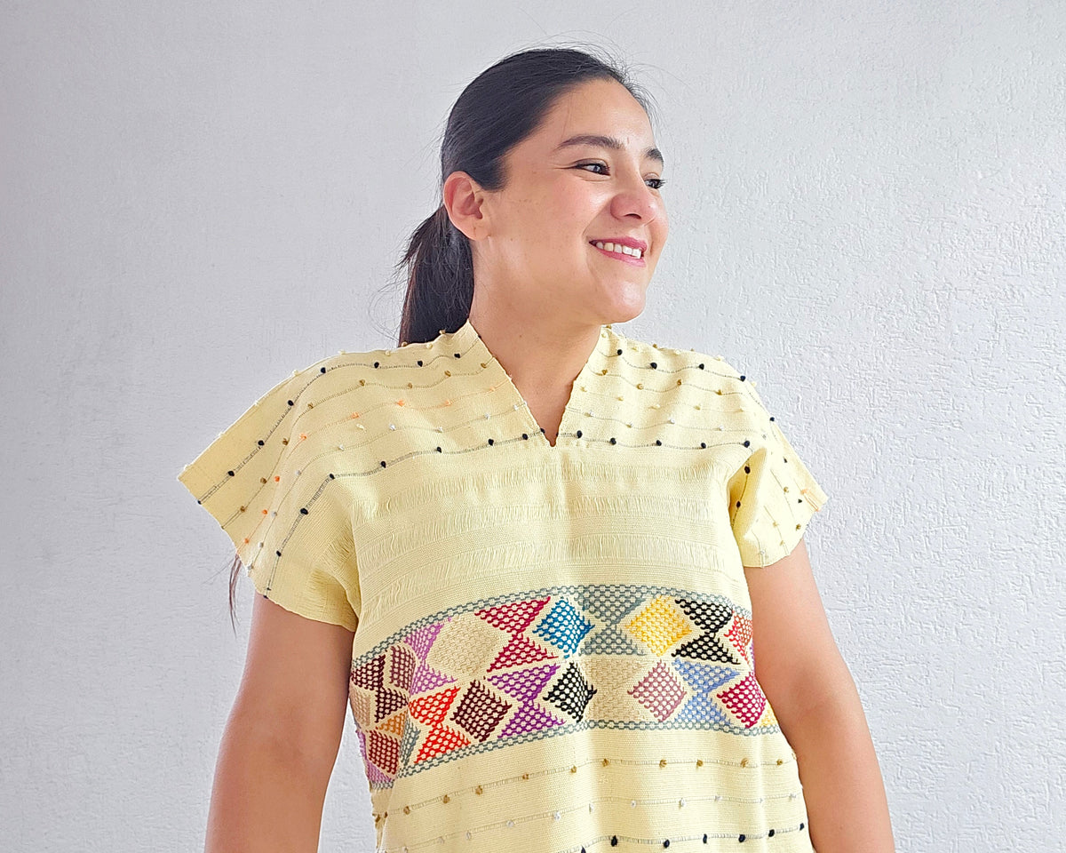 Huipil Cristy Amarillo Unitalla