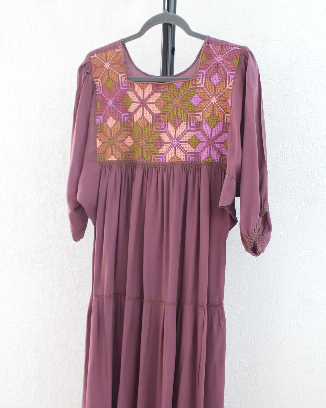 Vestido Maria Flores Malva Verde L / XL