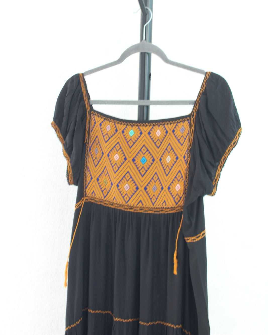 Vestido Gloria Negro Amarillo  S M L