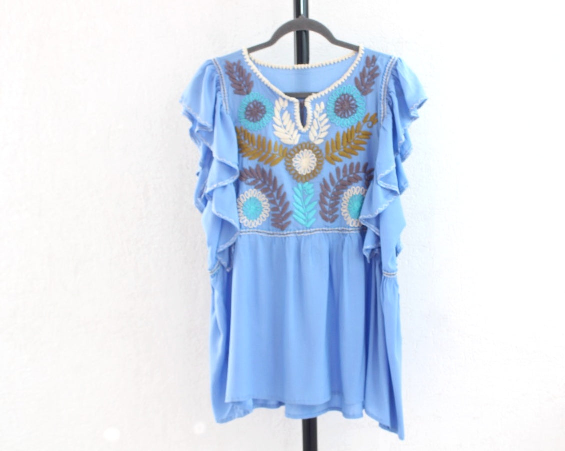 Blusa Celia Azul Verde  XL - XXL