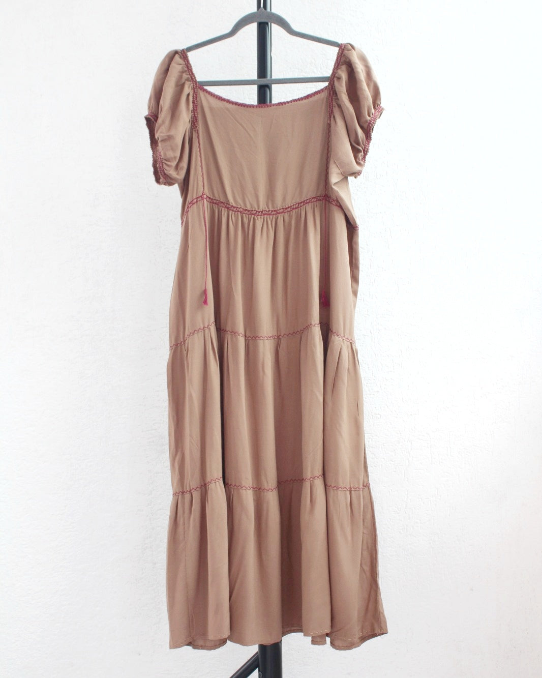 Vestido Gloria Cafe Claro Malva Ch  M L