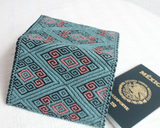 Porta Pasaporte Pejel Menta Rosa