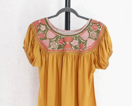 Blusa Aguacatenango Amarillo Verde Rosa