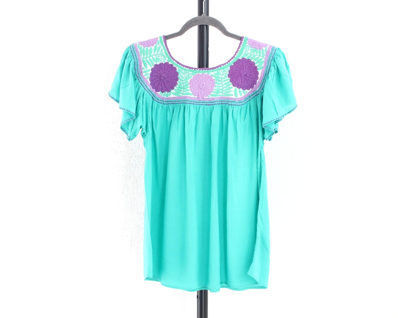 Blusa Aguacatenango Turquesa Morado Lila