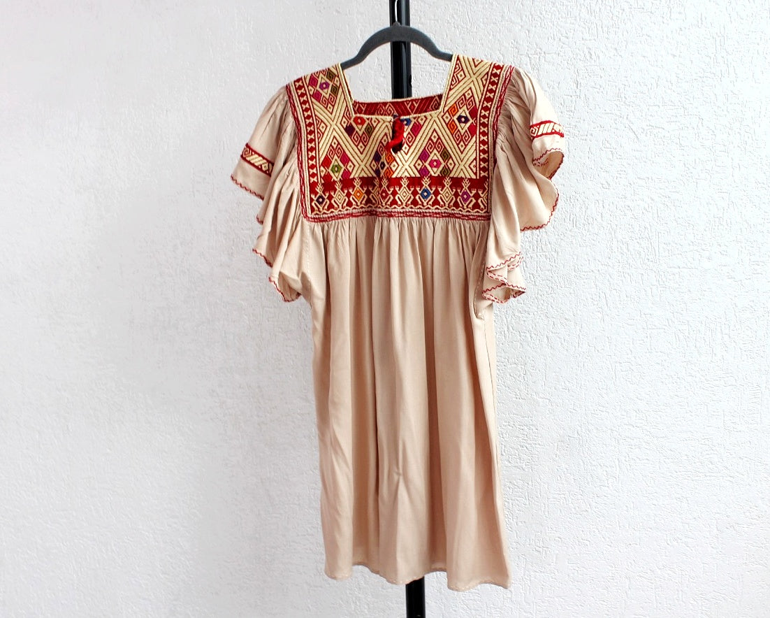 Blusa Juana Beige Rojo Unitalla
