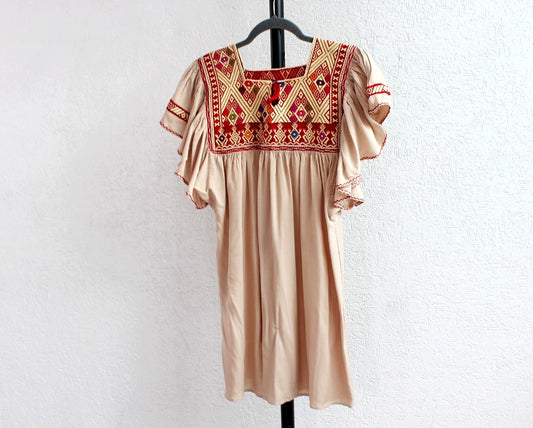 Blusa Juana Beige Rojo Unitalla