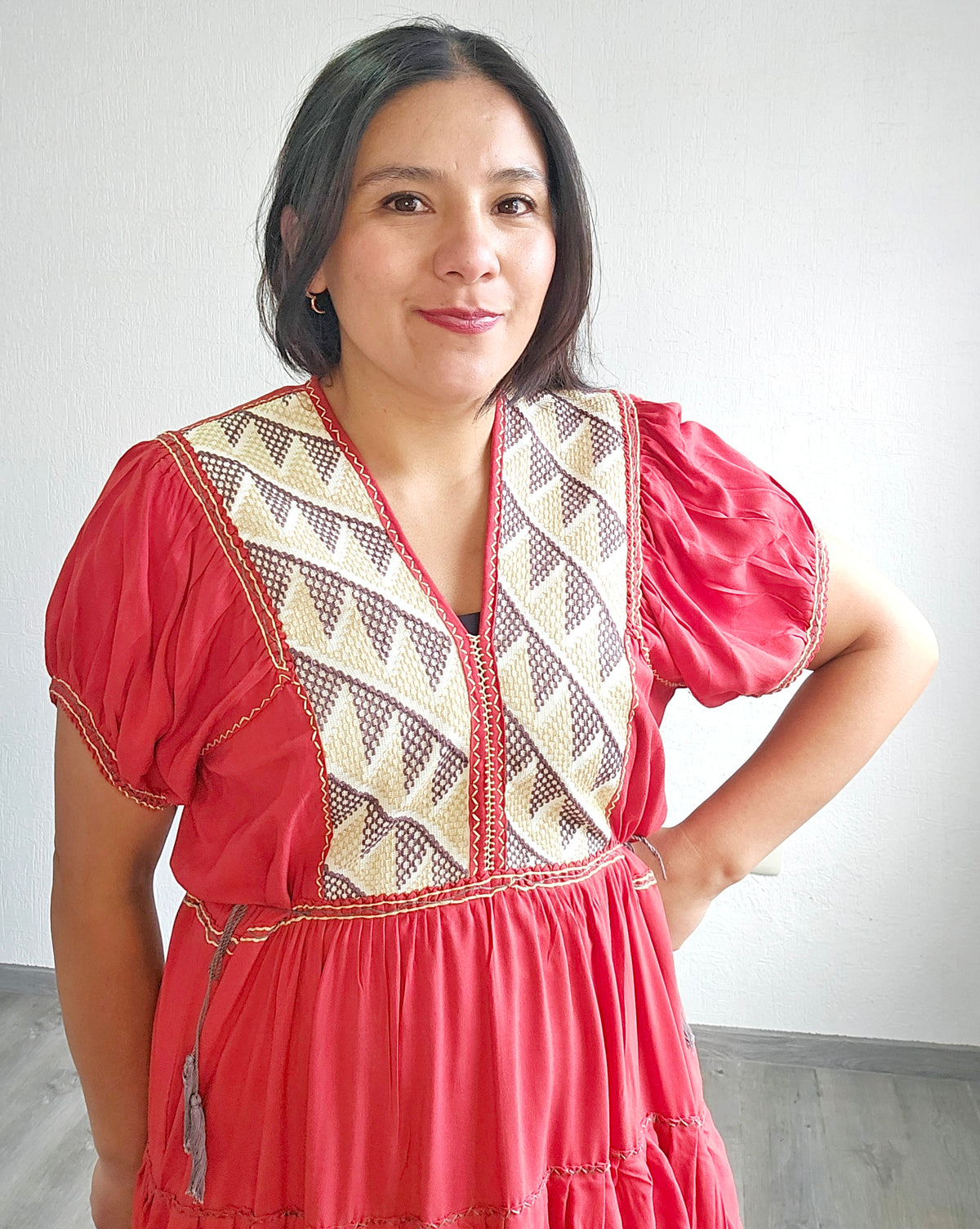 Vestido Blanca Naranja Quemado Unitalla