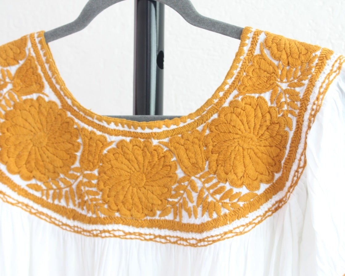 Blusa Aguacatenango Blanco Amarillo