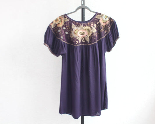 Blusa Abigail Flores Uva  XL - XXL