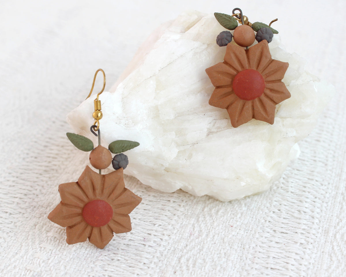 Aretes Ameyali Flores Natural
