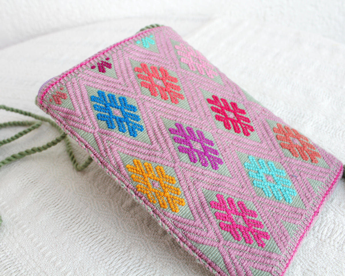 Bolso Celular Estrellas Colores Rosa Menta