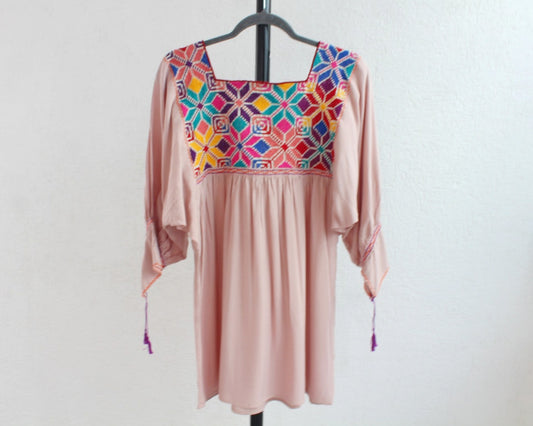 Blusa Gloria Punto de Cruz Beige