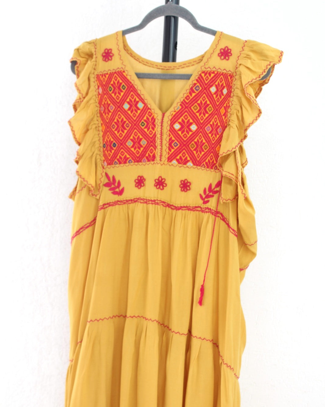 Vestido Antonia Amarillo Rojo