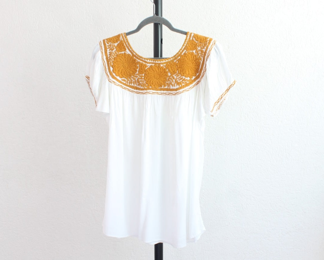 Blusa Aguacatenango Blanco Amarillo