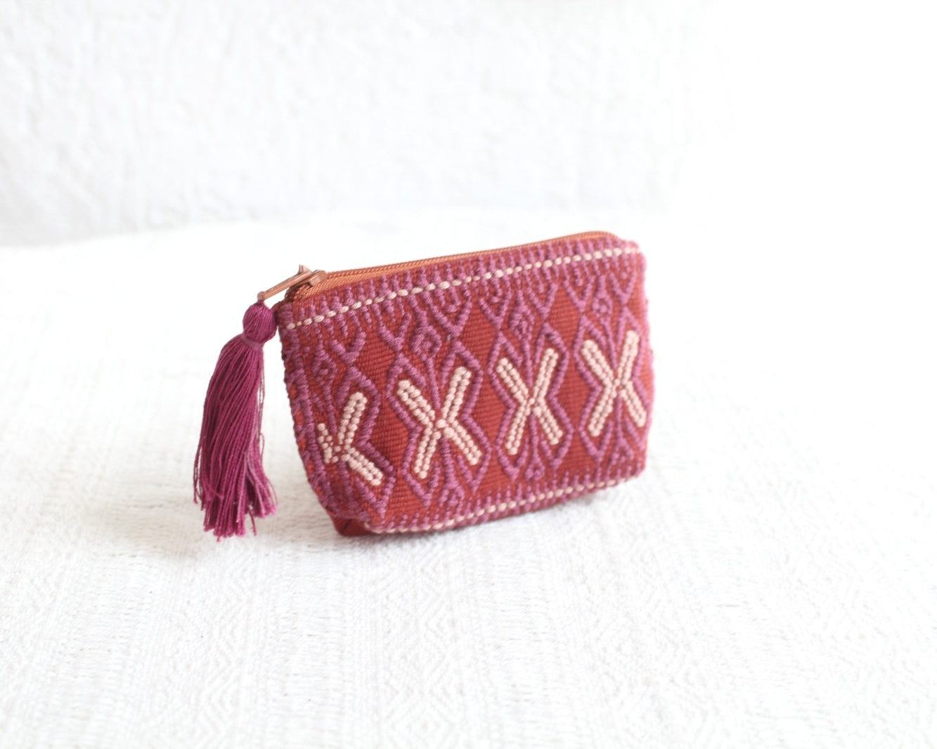 Mini Monedero Mariposas Beige Teja