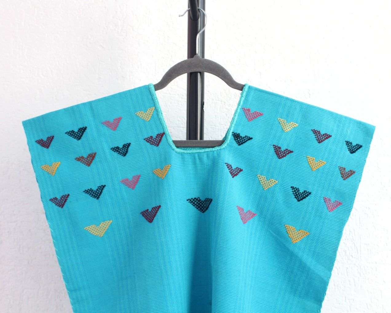 Blusa Huipil Corazones Azul