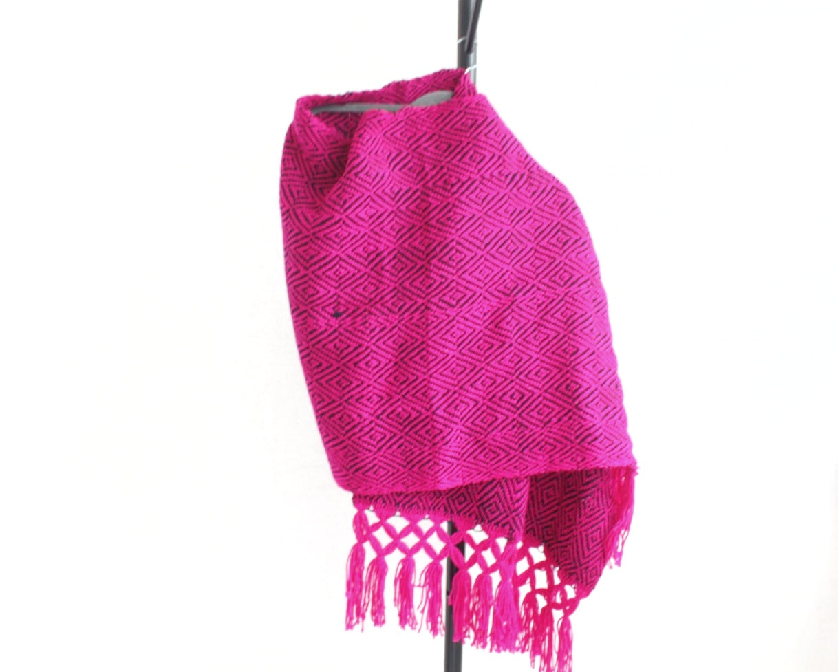 Rebozo Rombos Rosa Mx Negro