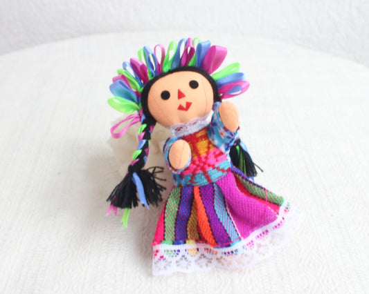 Muñeca Lelé Pequeña Azul Rosa Verde Claro