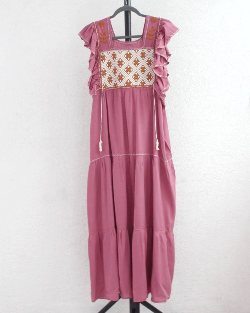 Vestido Josefina Rosa Blanco Unitalla