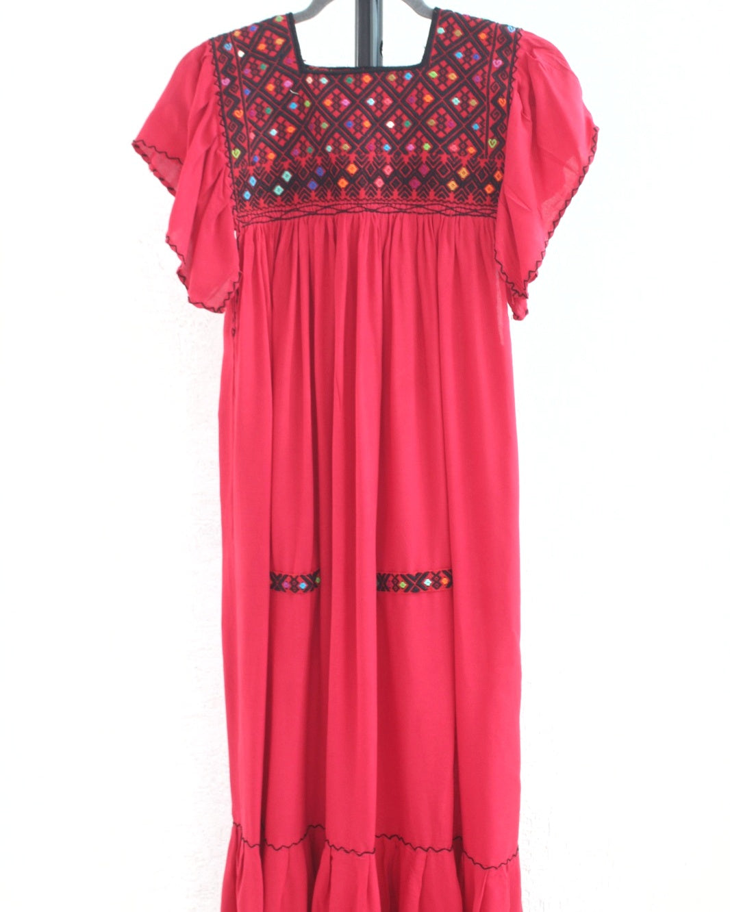 Vestido Cristiana Rombos Rojo Negro Ch