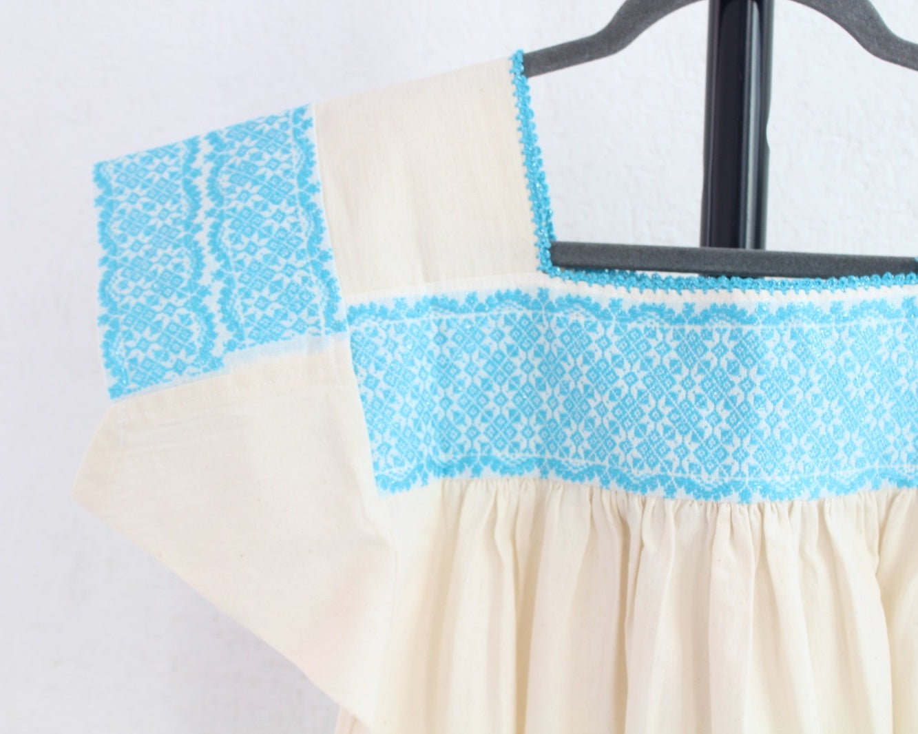 Blusa Tradicional Bordada Estrellas Azul Claro  L - XL