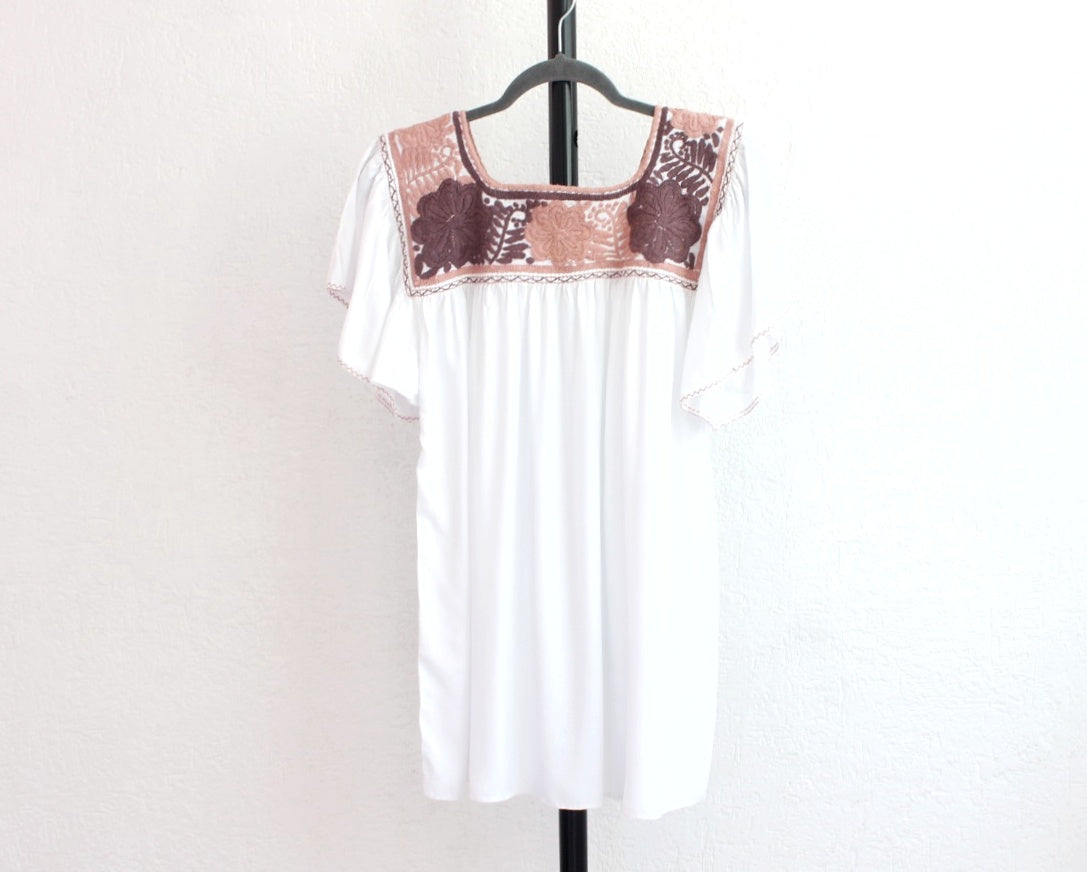 Blusa Aguacatenango Blanco Café Coral