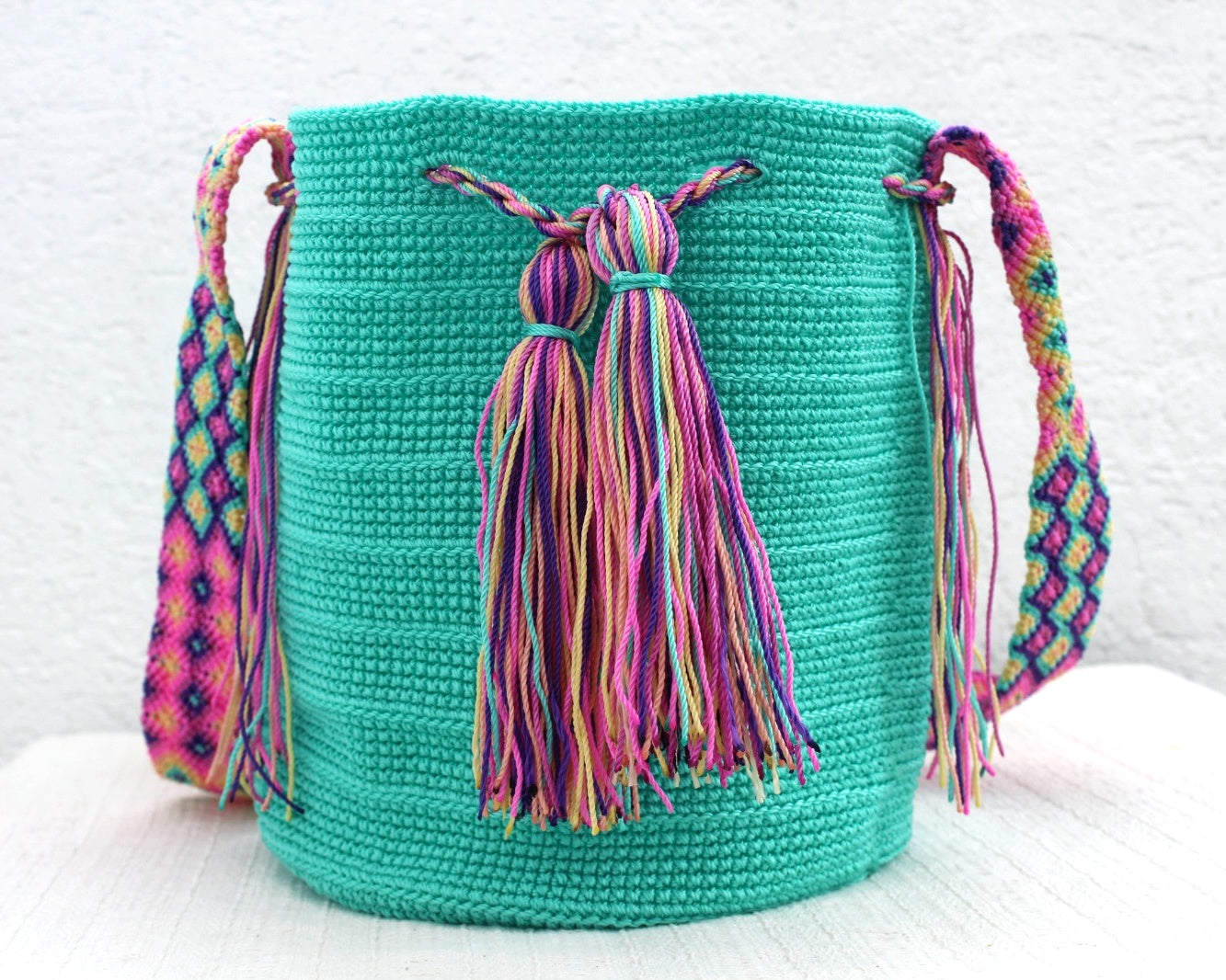 Bolso Morral Aqua Rosa Morado