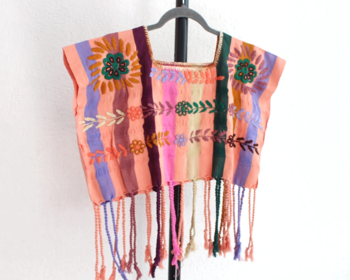 Crop Top Flores Rococo Coral Lila