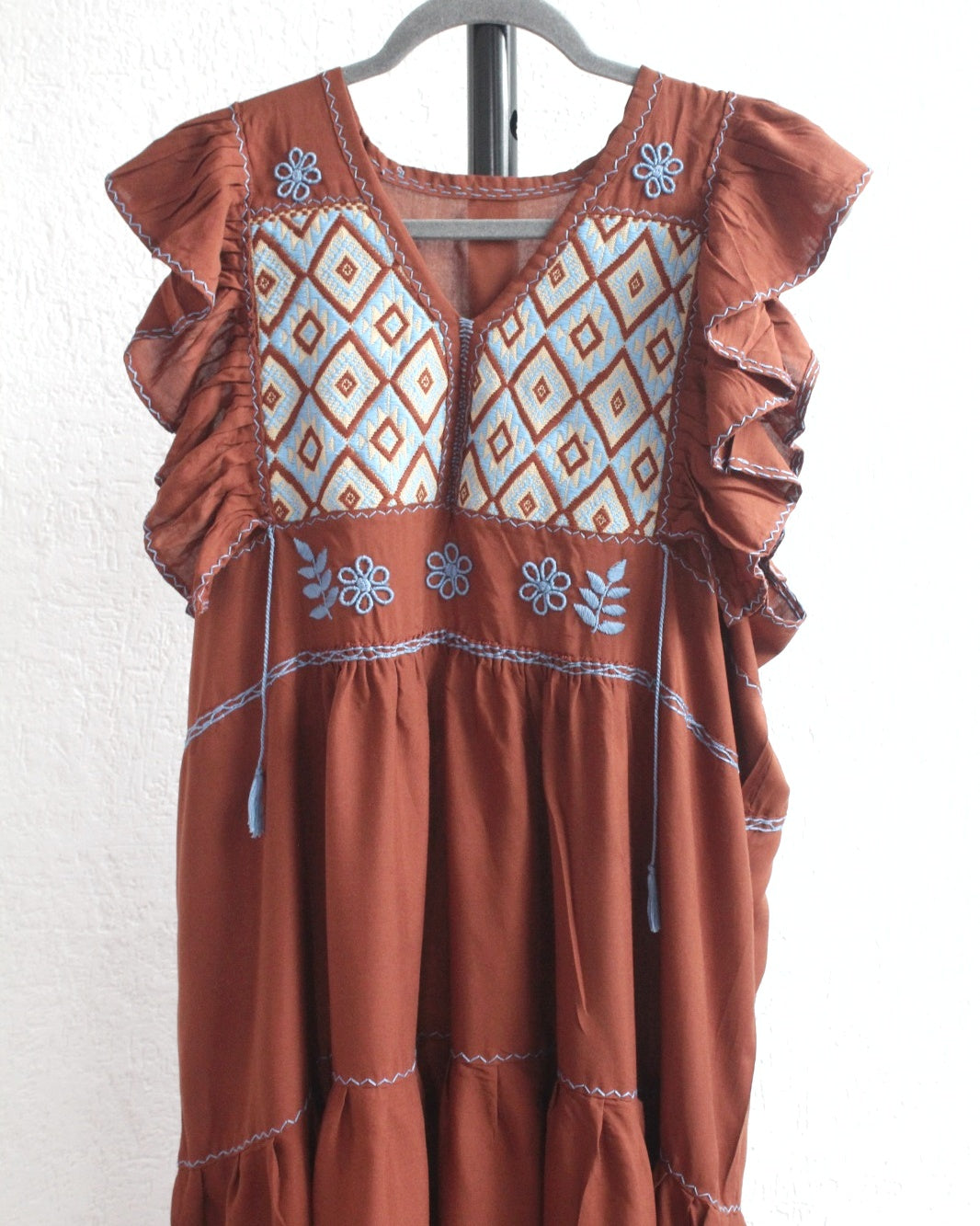 Vestido Antonia Marrón Azul 2XL