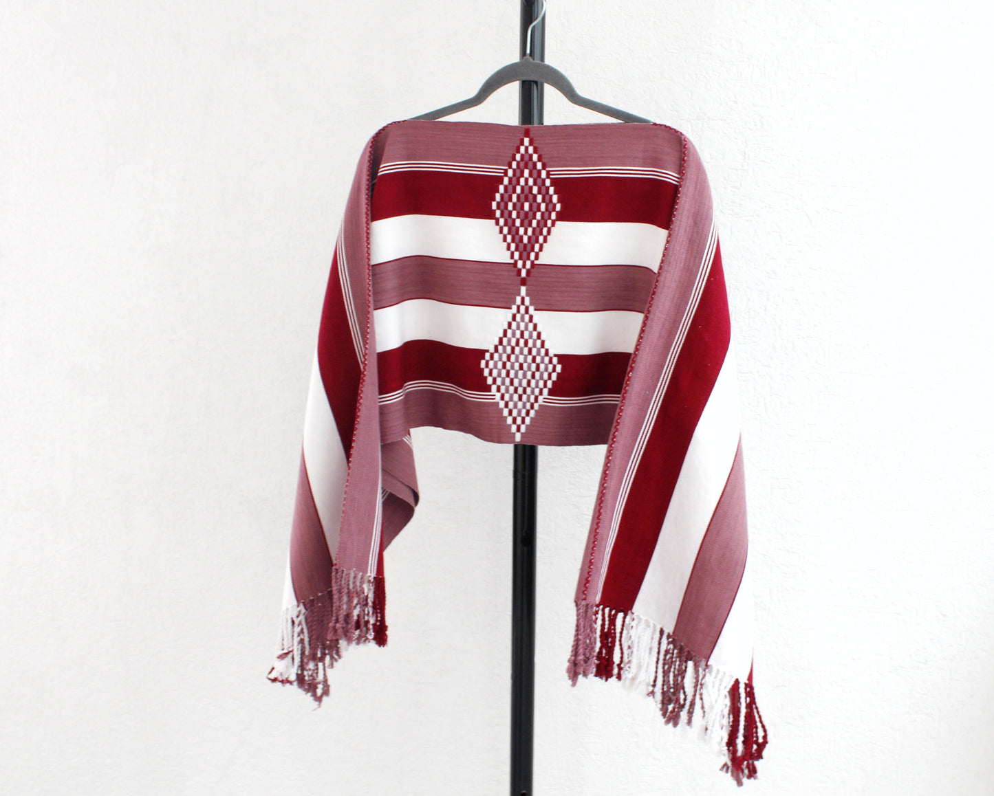 Jorongo Rombos Rosa Blanco Vino